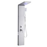 VEVOR Douchepaneel met waterval-douchesysteem, led, douchezuil van geborsteld roestvrij staal, 1345 mm, 5 functies, met handdouche en baduitloop