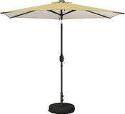 vidaXL Stokparasol Geel en wit Polyester