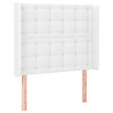 VidaXL Hoofdbord met randen 83x16x118/128 cm kunstleer wit