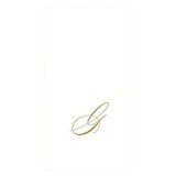 Caspari Monogram gastendoekjes van papier, met initiaal G, White Pearl, 24 stuks