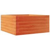 VidaXL Plantenbak 50x50x26,5 cm massief grenenhout wasbruin