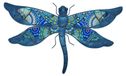 Merkloos Metalen Wanddecoratie met Blauwe Libel