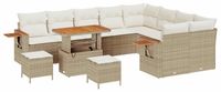 vidaXL Tuinbank Set Beige Poly Rattan