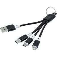 exertis Connect OCTOPUS - Oplaadadapter - USB naar micro-USB type B, Lightning, 24 pin USB-C - 12 cm - zwart
