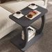 en.casa Table d'appoint Stattela sur roulettes forme en C 59x35x56 cm gris