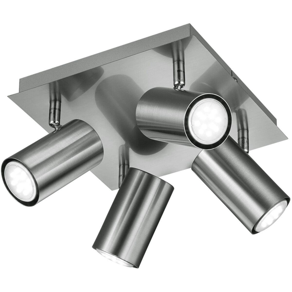 BES LED Trion Mary Plafondspot - 4-lichts - Vierkant - Mat Nikkel - GU10