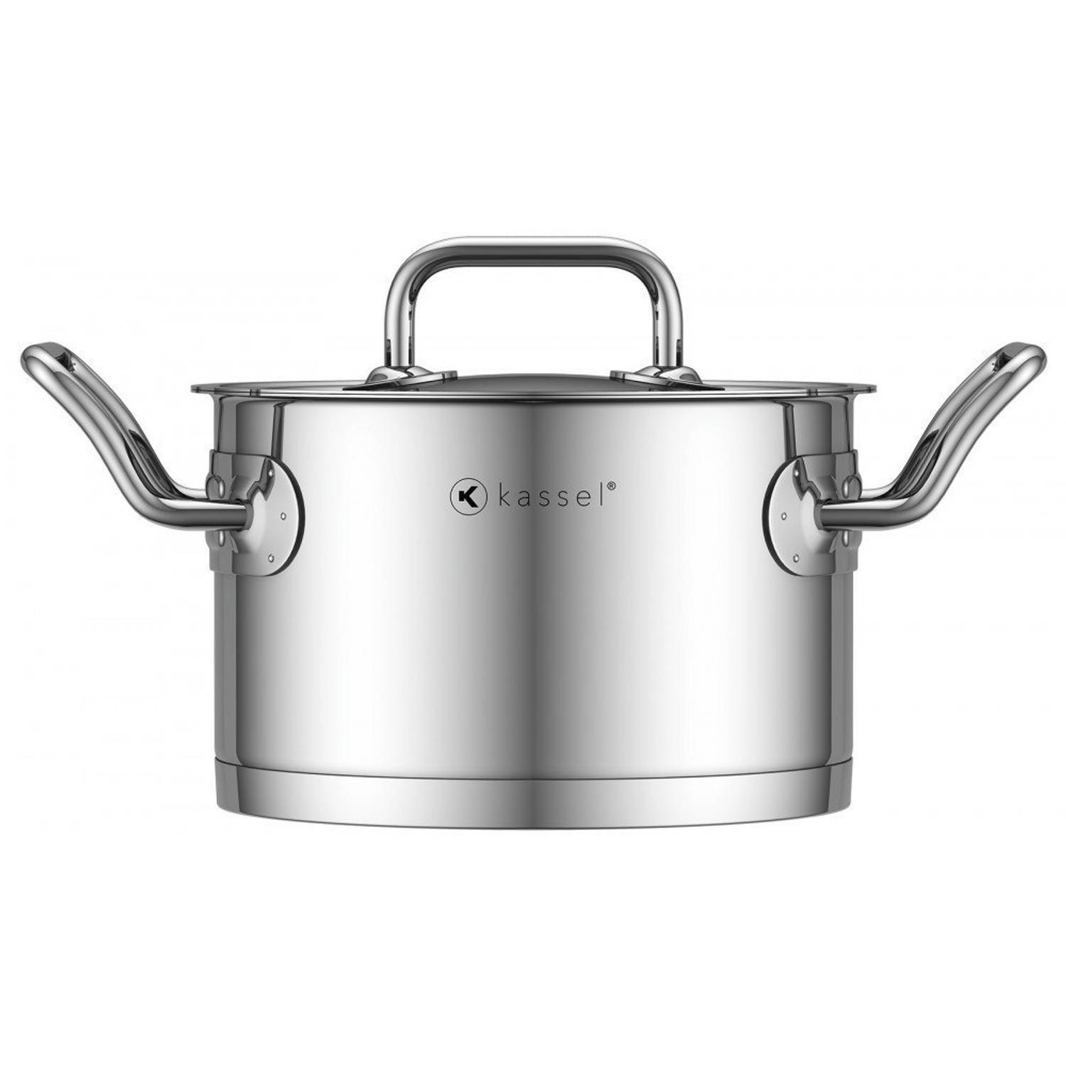 Kassel Pro Chef 93033 - Kookpan met deksel - 16 x 10 cm - 2 liter
