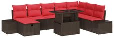 vidaXL Ensemble de canapé de jardin 9 pc Marron polyrotin