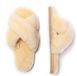 EVERAU Australia Dames Dove Crossover Slippers Wol Crème Maat 37
