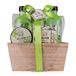 Accentra - doucheset dames cadeauset OLIJF in mooie houten kist - 5-delige verzorgingsset met douchegel, bubbelbad, bodylotion, bodypeeling en badzout - wellness cadeauset voor een verjaardag