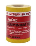 ProDec 5m Broodje 80 Gele Aluminiumoxide Schurende Schuren van Gruis | Voor het schuren van hout, verf, gips, vulmiddel, metaal en meer, 115 mm breed schuurpapier compatibel met