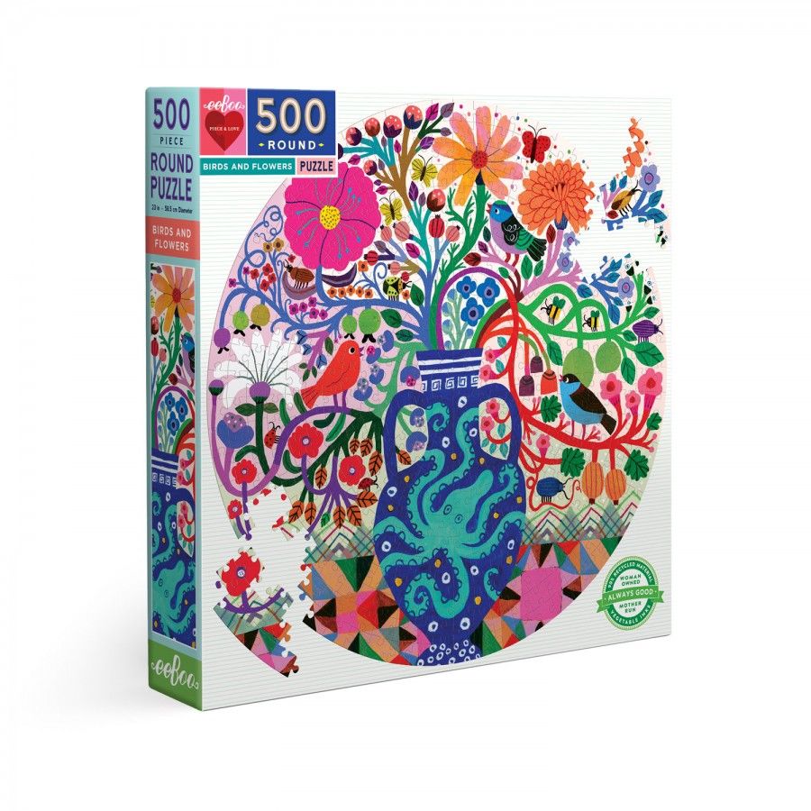 Eeboo Birds and Flowers Puzzel (500 stukjes)