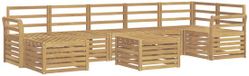 vidaXL - Buiten - bank - set - 8 - st - Wit - Massief - Acacia - Hout