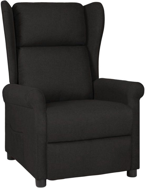 vidaXL Fauteuil verstelbaar stof zwart