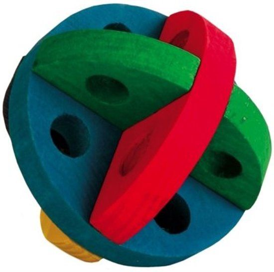 TRIXIE Speel en Snackbal Hout - 8 cm