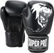 Super Pro Boxing Gear Warrior Lederen (kick)bokshandschoenen Zwart/Wit 14oz