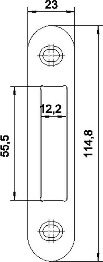Nemef P 4915 Sluitplaat | staal verzinkt 23x114,8mm afgerond | bulkverpakking | per 10 stuks verpakt | DR 1+2+3+4 - 9491590145