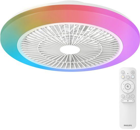 Philips LED Philips Amigo Plafondventilator - Wit - 48 cm - LED - Dimbaar - Afstandsbediening