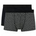 HOM Tom Boxer Briefs H01 2pack Black/Black print Mannen S