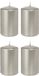 Trend Candles Bougies cylindriques/bougies troncs - set 16x - argent - 5 x 8 cm - 18 heures de combustion