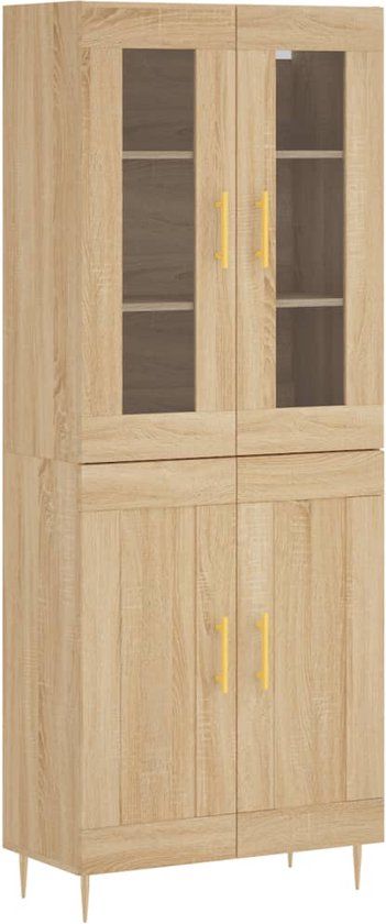 vidaXL Hoge kast 69,5x34x180 cm bewerkt hout sonoma eikenkleurig