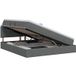 Maison Exclusive - Lit de rangement LED avec matelas gris foncé 140 x 200 cm tissu