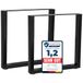 Melko Set De 2 Pieds De Table En Acier 70 X 72 Cm