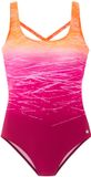 Lascana Badpak Batik Gestreept Mouwloos Ronde hals Roze 105D