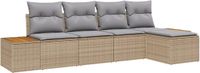vidaXL Tuinbank Set 2-zits Beige Polyrattan