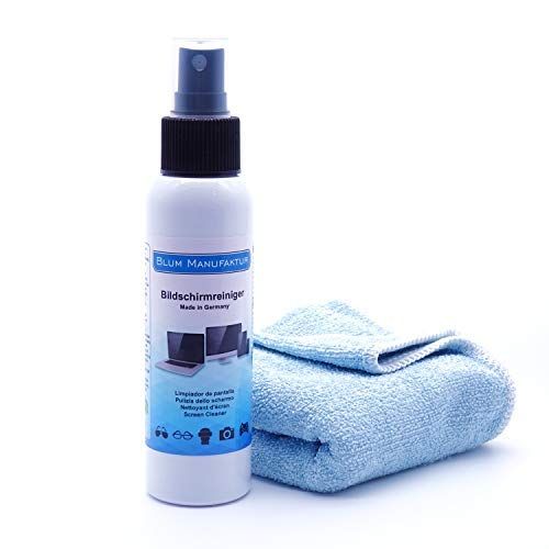 BLUM MANUFAKTUR Blum - 100ml schermreiniger + microvezeldoekje 30x30 cm. Perfecte reiniging van alle schermen en displays. Striploos zonder strepen.