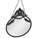 Creative Co-op Vintage tinnen ingelijste wandspiegel met decoratieve ketting, zwart