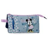 Disney Minnie Style pennenetui, drievoudig, blauw, 22 x 12 x 5 cm, polyester