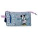 Disney Minnie Style pennenetui, drievoudig, blauw, 22 x 12 x 5 cm, polyester
