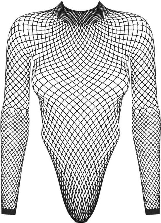 Obsessive Visnet Body Met Lange Mouwen - Zwart - One Size