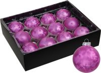 Othmar Decorations Boules de Noël de luxe - 12x pc - 6 cm - rose - verre - finition glacée