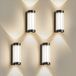 Set de 4 appliques murales LED - Modèle WA1035 - 7 Watts - Lumière dirigée vers le haut et vers le bas - IP65 (étanche) - 3000K (blanc chaud) - Noir