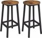 And OutdoorMatch Luxe Tabouret de bar Rick - Set de 2 - Sans dossier - Bois et métal - Marron