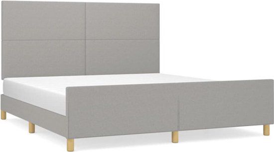 vidaXL Bedframe Stof Lichtgrijs 160x200 cm