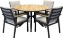 AVH-Collectie Quincy Lola dining tuinset 120xH75 cm rond 5 delig teak antraciet