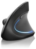 CSL Verticale muis, draadloos met Bluetooth, ergonomische muis met voor- en achteruitknop, resoluties van 800, 1200 en 1600 dpi, optische sensor, geschikt voor PC, notebook en tablet, zwart