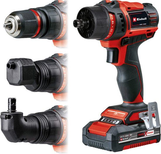 Einhell Accu Boor-/Schroefboormachine TE-CD 18/45 3X-Li Kit + 22-delige Boor-/Bitset