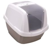 Imac Bac à litière Maddy Taupe - 62x49,5x47,5 cm - Bac à litière fermé