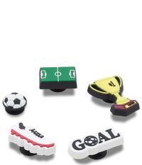 Crocs Unisexe breloques de chaussure étoile de football 5 Pack, Noir, Enfants