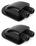 QWORK® 2 stuks dakdoorvoer IP68 waterdicht ABS solar dubbele kabelgoot voor solar satelliet airconditioning camper caravan boot, zwart