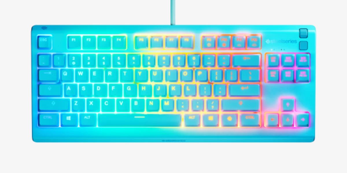 SteelSeries Apex 3 TKL - Aqua - RGB Gaming Keyboard - US QWERTY - IP32 Water Resistant