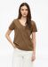 s.Oliver T-Shirt V-hals Korte mouw Bruin Katoen 100% Dames 38