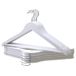 PORTENTUM Houten kleerhangers, 10 stuks, wit, 360° draaibare haak, broekhanger, antislip kleerhangers voor pakken, jassen en overhemden, inkepingen voor jurken en blouses, kledingstandaard