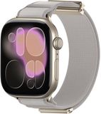 By Qubix Qubix - Magnetische nylon bandje - Zandgrijs - Geschikt voor Apple Watch 44mm / 45mm / 46mm / 49mm