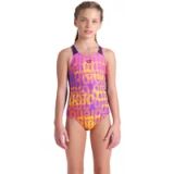 Arena 1-delig meisjes zwempak V Back Plum Multi/Plum