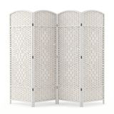 IvoQ Opvouwbaar Kamerscherm - 4 Panelen - 170 x 160 cm - Wit